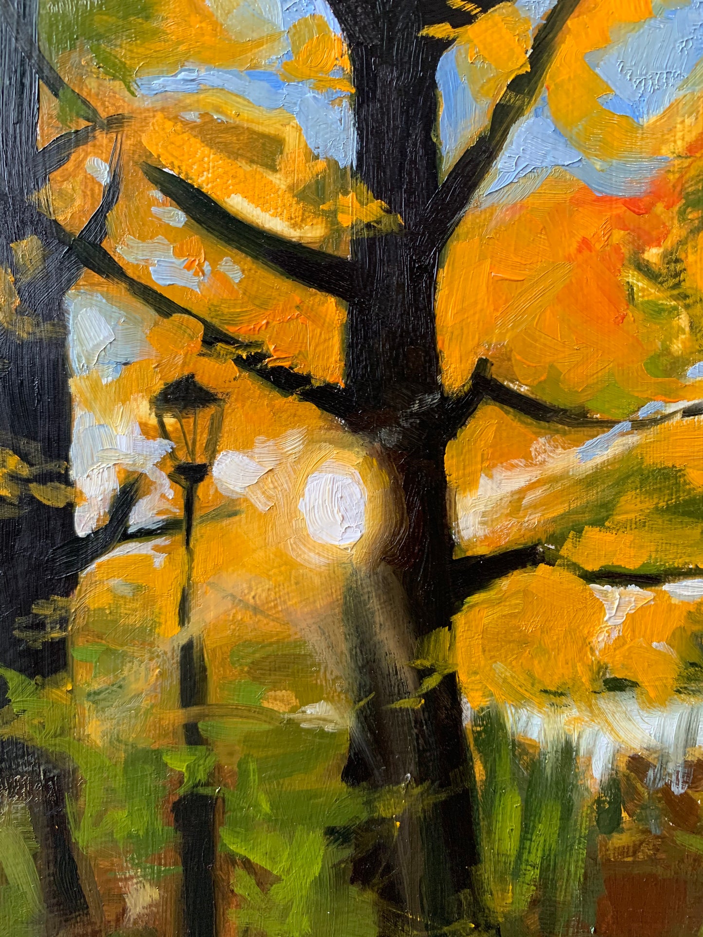 Fall leaves, 9x12, Oil on masonite board, Fine art