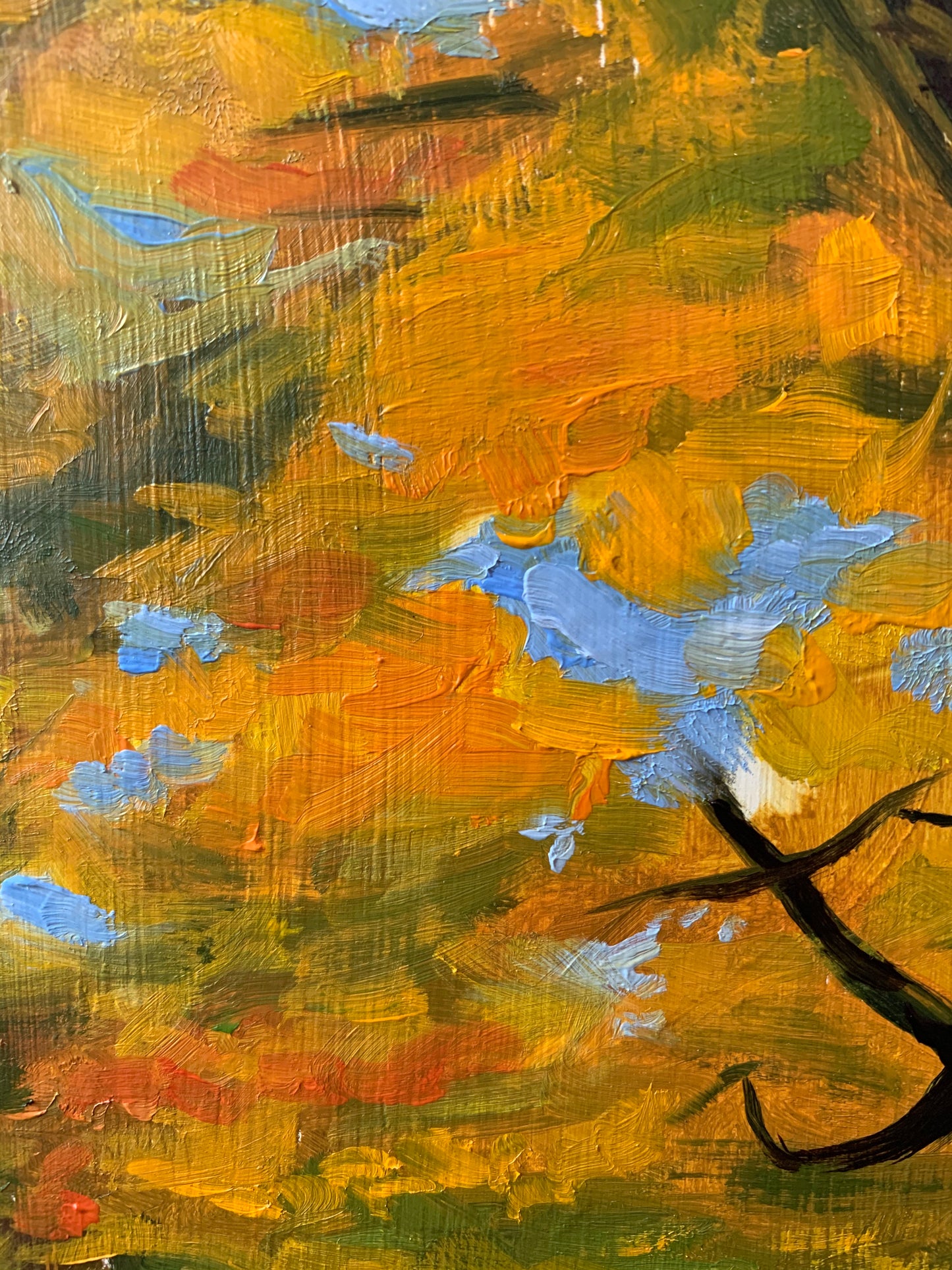 Fall leaves, 9x12, Oil on masonite board, Fine art