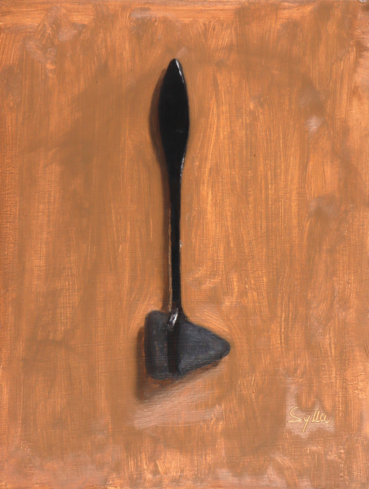 Reflex Hammer, Oil painting, 9x12 inches, Oil on masonite board, fine art