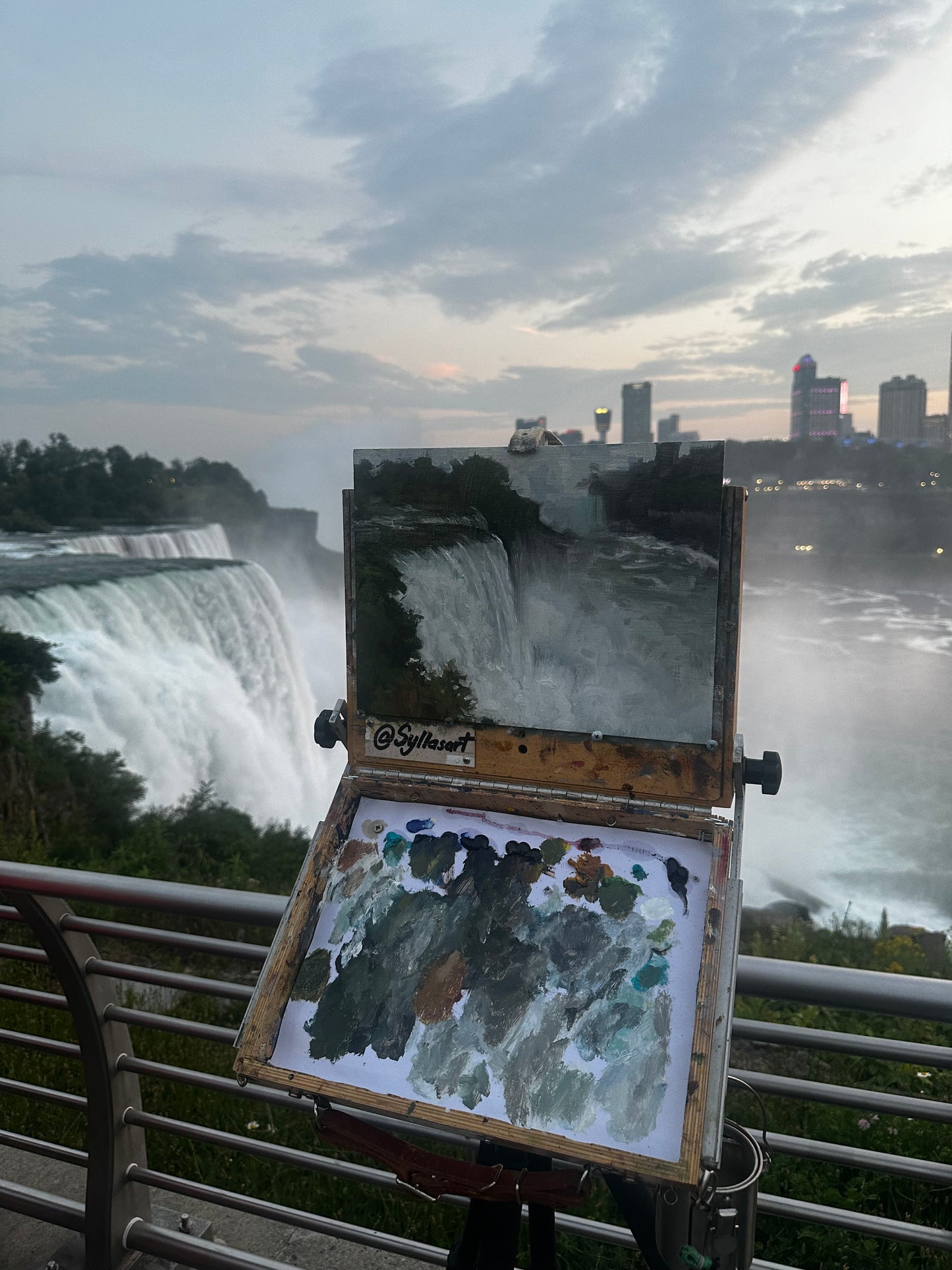 Niagara Fall, Oil painting, 9x12 inches, Oil on masonite board, plein air, fine art